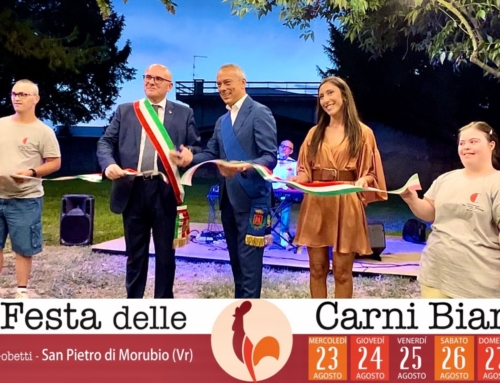 SAN PIETRO DI MORUBIO. [VIDEO] INAUGURATA A VILLA GOBETTI LA 12^ FESTA DELLE CARNI BIANCHE E LA MOSTRA D’ARTE DI LIBERART GROUP.